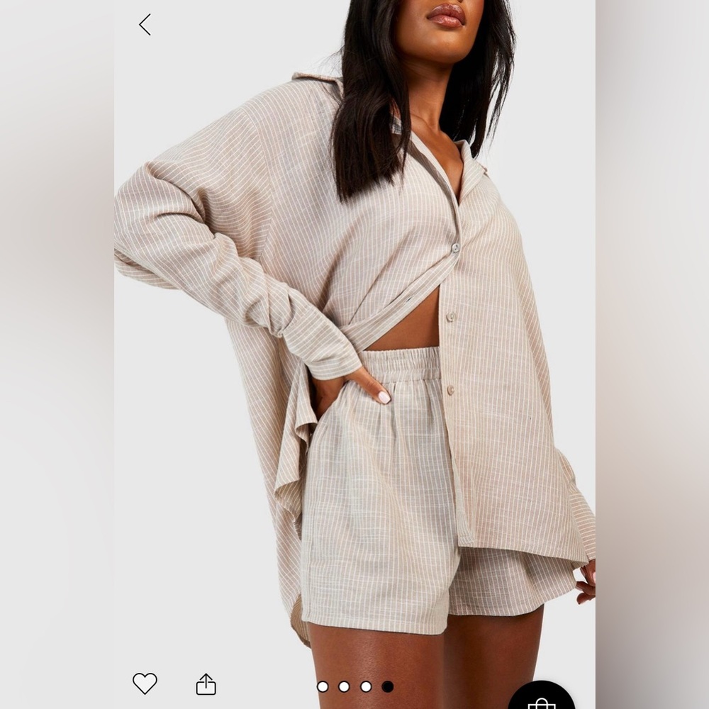 NWOT COTTON TONAL PINSTRIPE PAJAMA SET